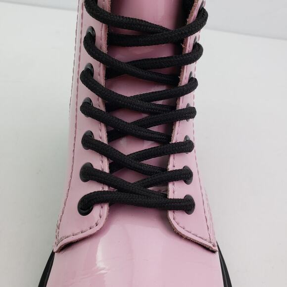 Dr Martens 1460 Girls Size 13 Pale Pink Patent Leather LaceUp Ankle Combat Boots - Picture 9 of 13